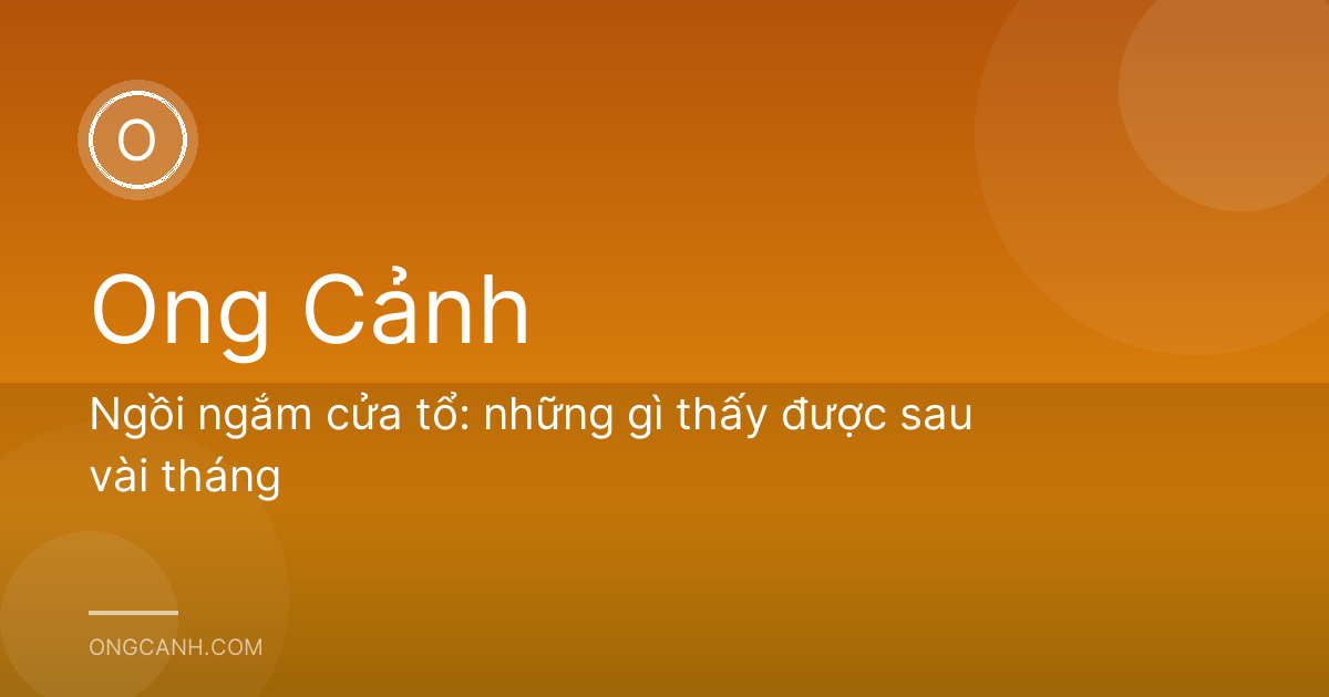 Ngồi ngắm cửa tổ: những gì thấy được sau vài tháng