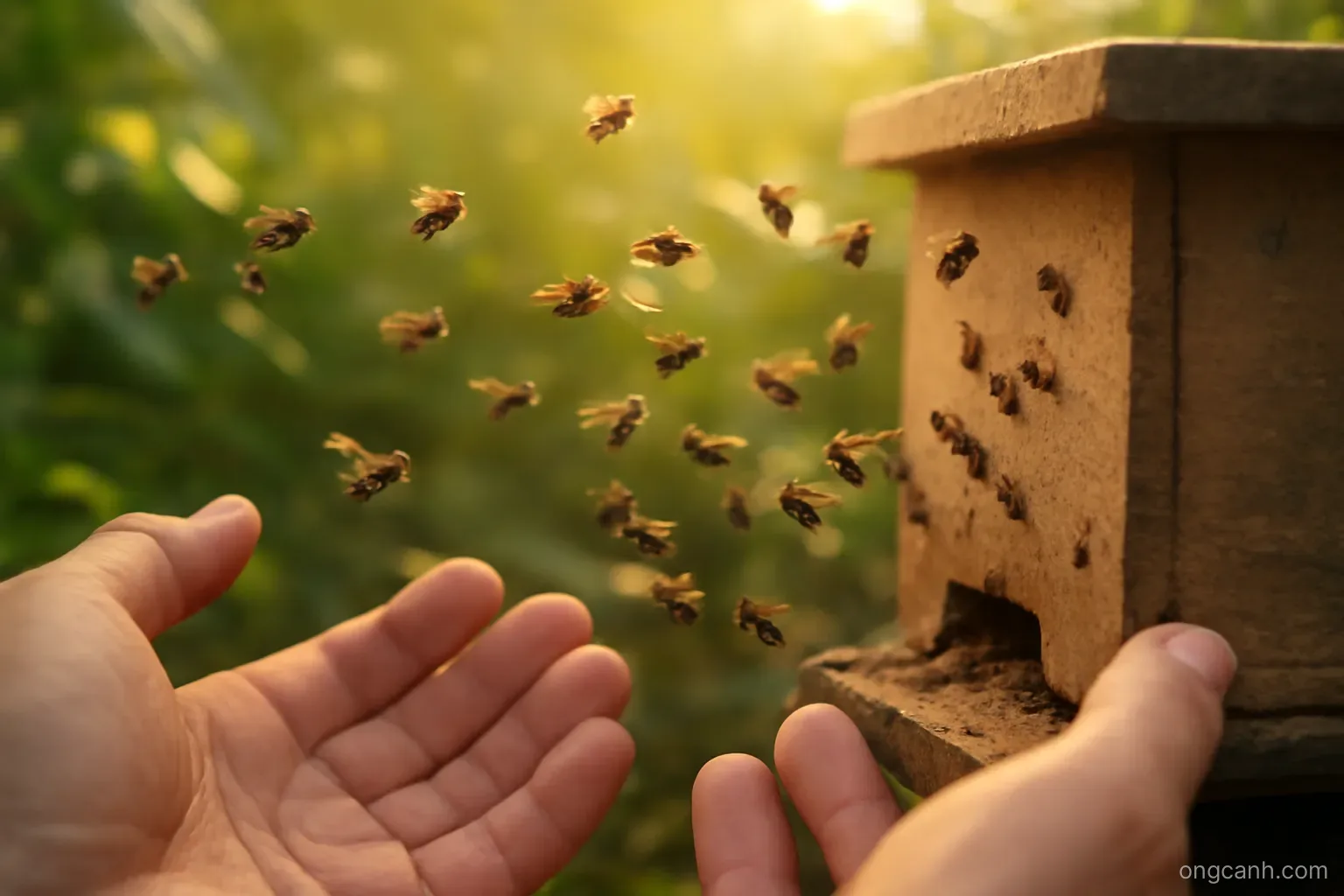 Ong dú bay lơ lửng quanh tổ buổi sáng sớm: cách phân biệt định hướng hay lo lắng