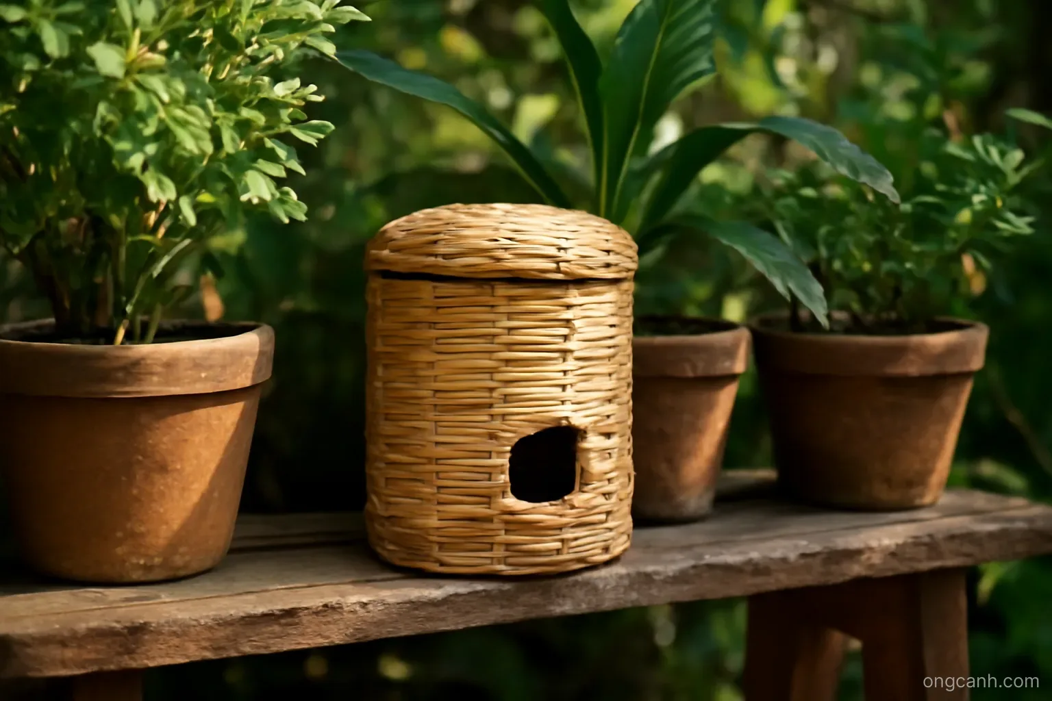 Thùng ong dú bằng lồng tre: chọn kích thước và đặt hợp mỹ quan sân vườn