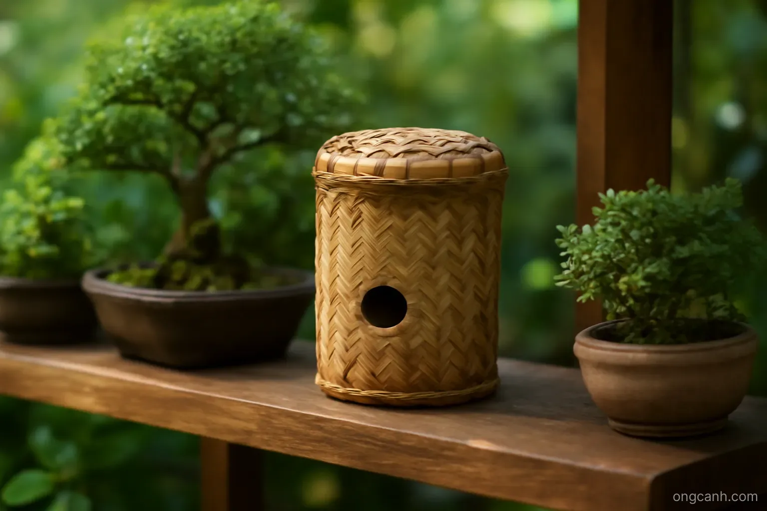 Thùng ong dú tre nứa: bố trí trong tiểu cảnh và hòn non bộ sân vườn